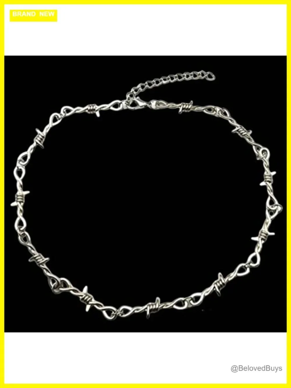 Punk Barbed Wire Necklace Gothic Thorns Chain Choker Metal Grunge Rock Jewelry